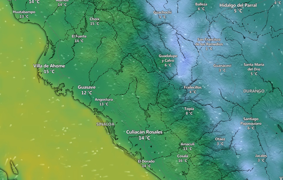 temperaturas en sinaloa este 17 de marzo