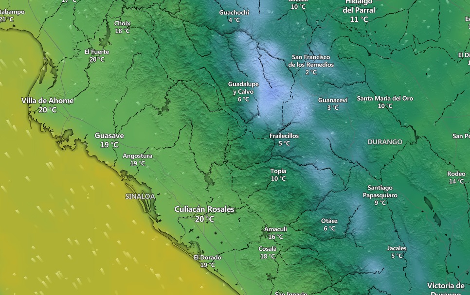 temperaturas en sinaloa este 23 de marzo
