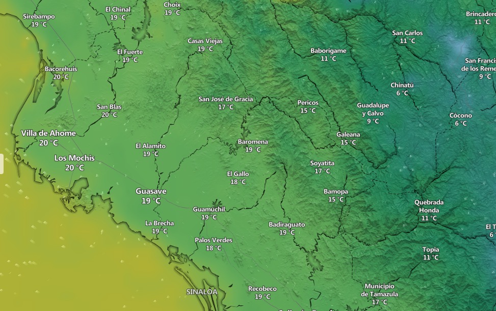 temperaturas en sinaloa este 24 de marzo