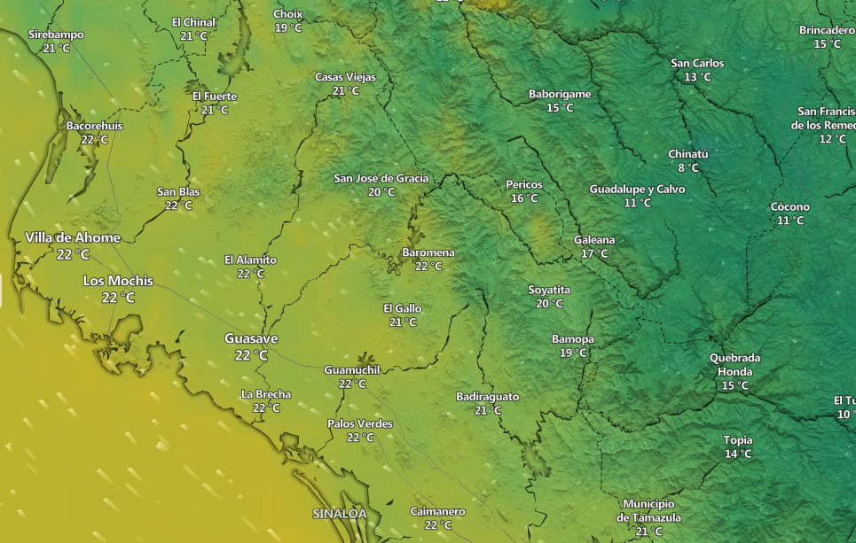 temperaturas en sinaloa este 27 de marzo