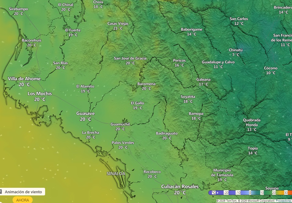 temperaturas en sinaloa hoy 25 de marzo