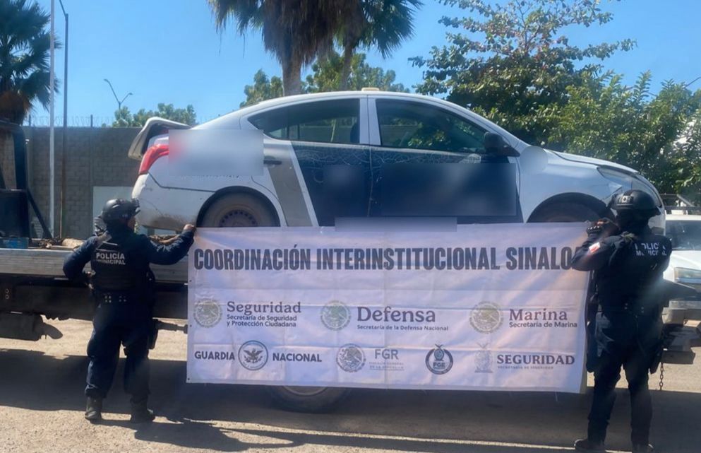 Vehículo asegurado en Navolato, Sinaloa