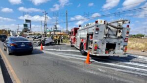 volcadura en sector del valle de culiacan bomberos