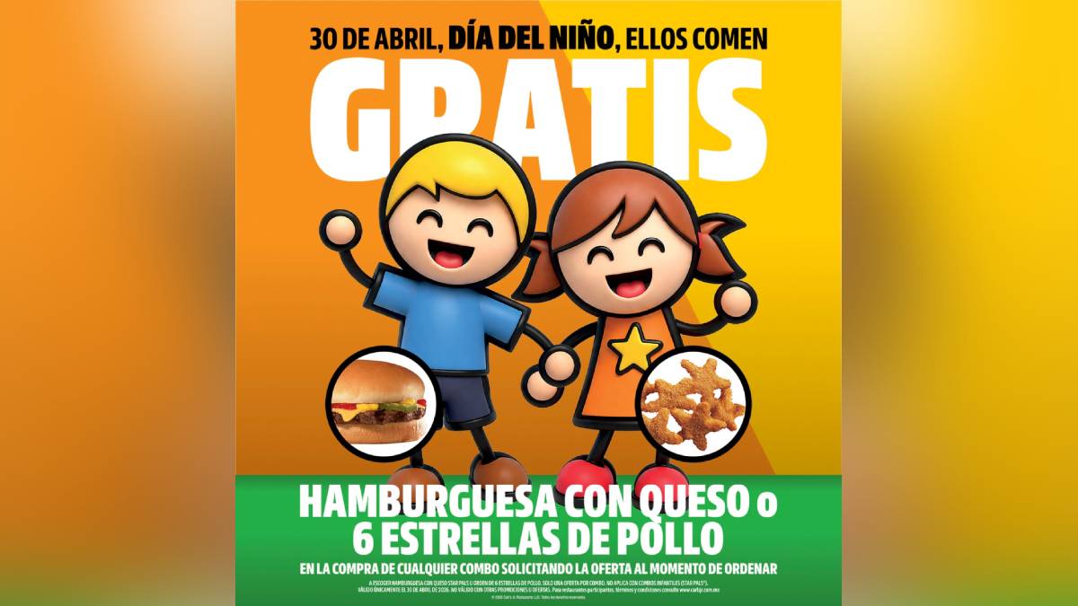 Carl’s Jr. anuncia que el 30 de abril los niños comen gratis en México