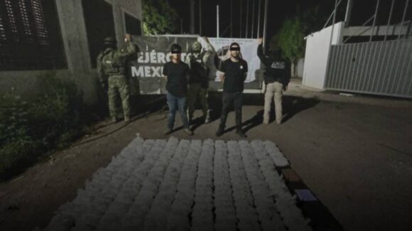 Ejército asegura 130 kilos de metanfetamina en Navojoa, Sonora