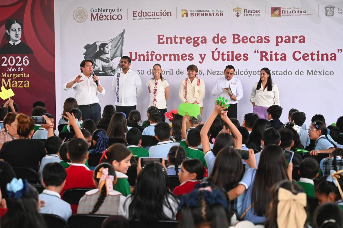 Sheinbaum inicia entrega de beca “Rita Cetina” para útiles y uniformes escolares