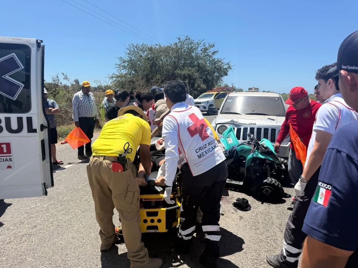 accidente entre cuatrimoto y camioneta deja un lesionado en guasave