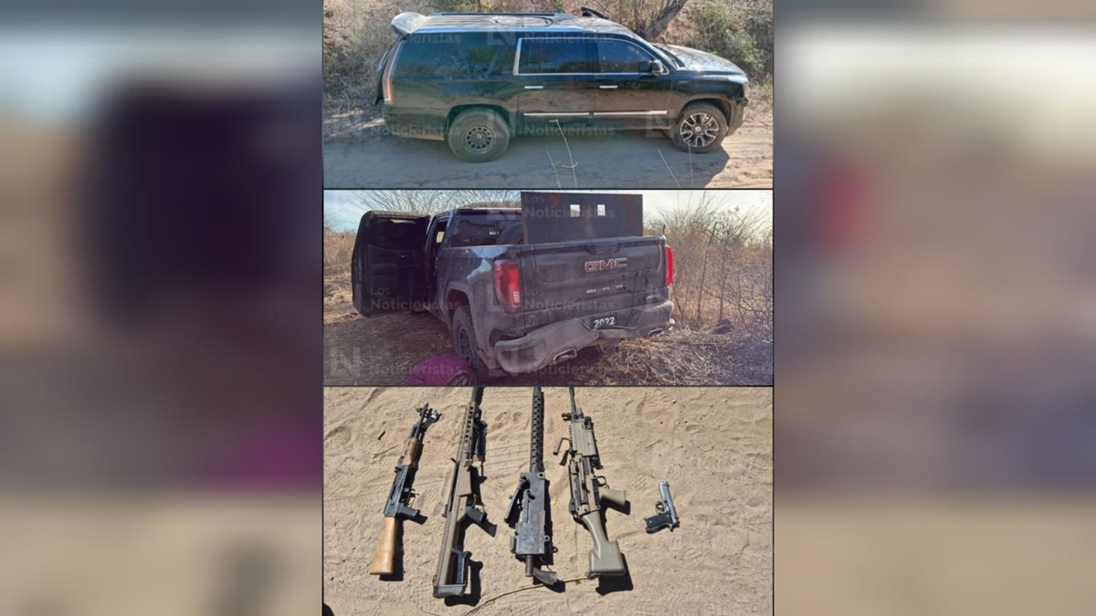 Aseguran arsenal tras enfrentamiento en Mocorito, Sinaloa