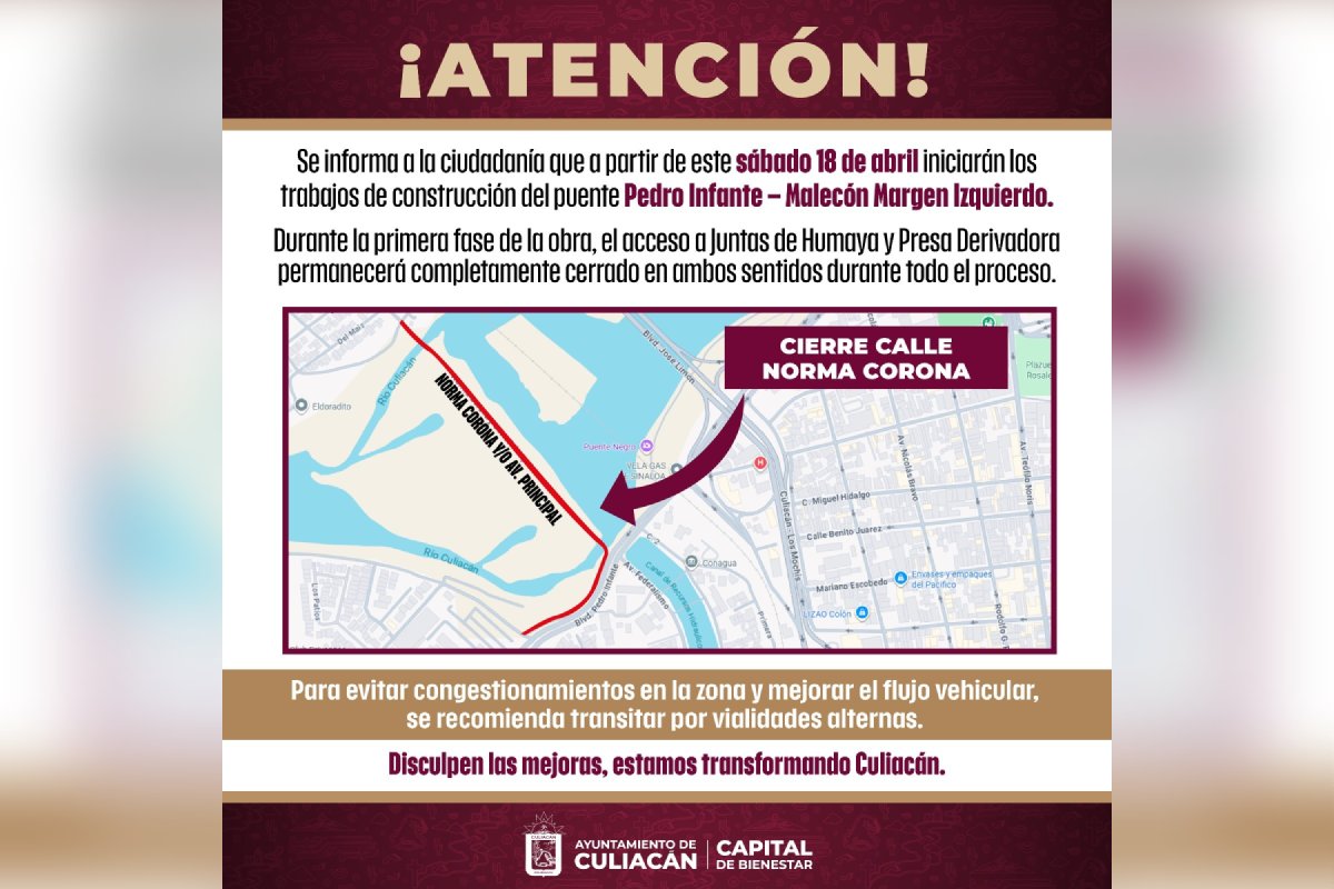 Aviso del Ayuntamiento de Culiacán
