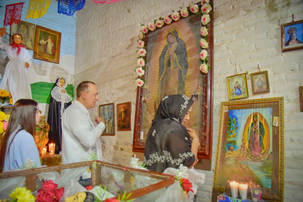 Celebraciones en el centro ceremonial de San Miguel Zapotitlán, en Ahome