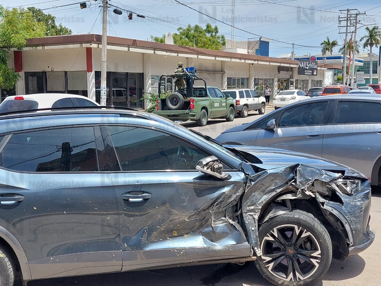 Persecución militar en Guamúchil termina en choque