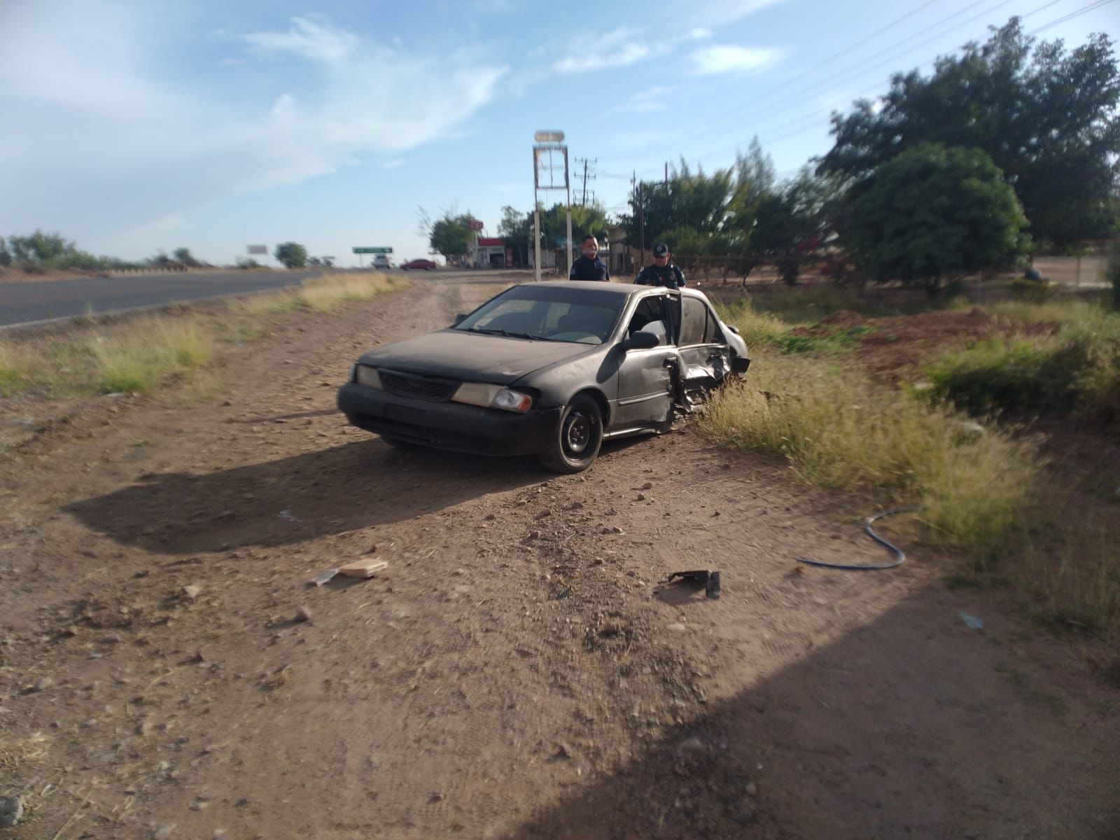 Choque en la carretera Guamúchil-Angostura, en Sinaloa