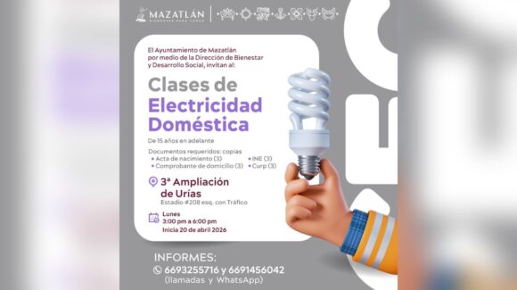 Abren curso de electricidad para impulsar el autoempleo en Mazatlán, Sinaloa