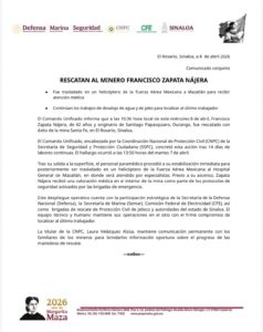comunicado caso minero