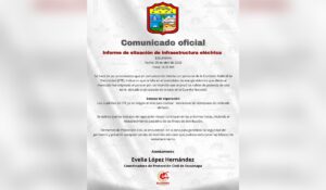 Comunicado sobre apagón en Escuinapa, Sinaloa