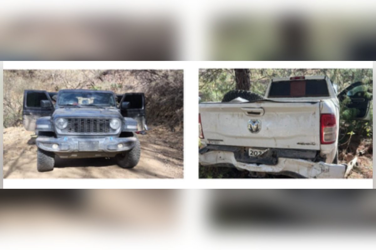Camionetas recuperas en Badiraguato, Sinaloa