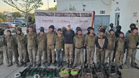 Detienen a 14 presuntos delincuentes tras agresión a militares en Escuinapa, Sinaloa