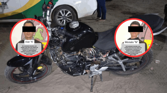 Detienen a dos jóvenes por circular en motocicleta con reporte de robo en Mazatlán, Sinaloa