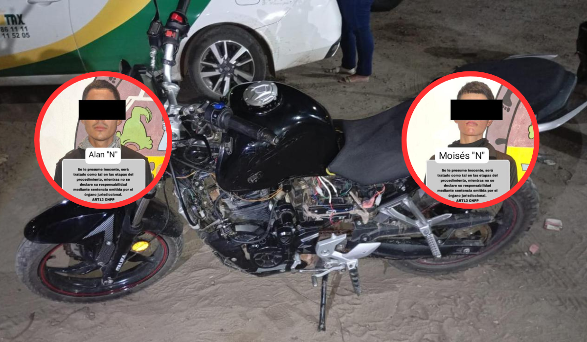 Detienen a dos jóvenes por circular en motocicleta con reporte de robo en Mazatlán, Sinaloa