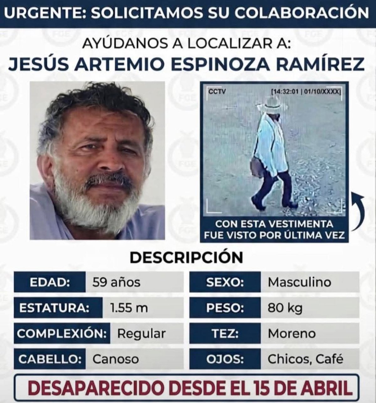 Don Artemio, desaparecido en Guasave