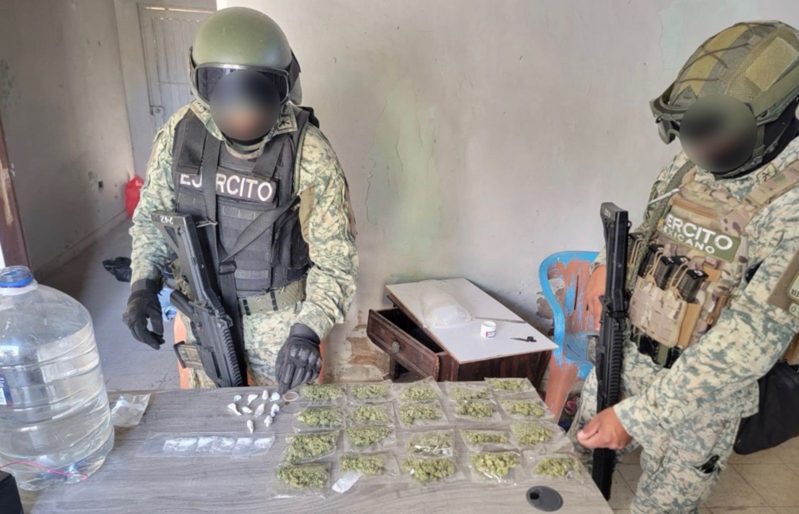 Droga asegurada en Culiacán, Sinaloa