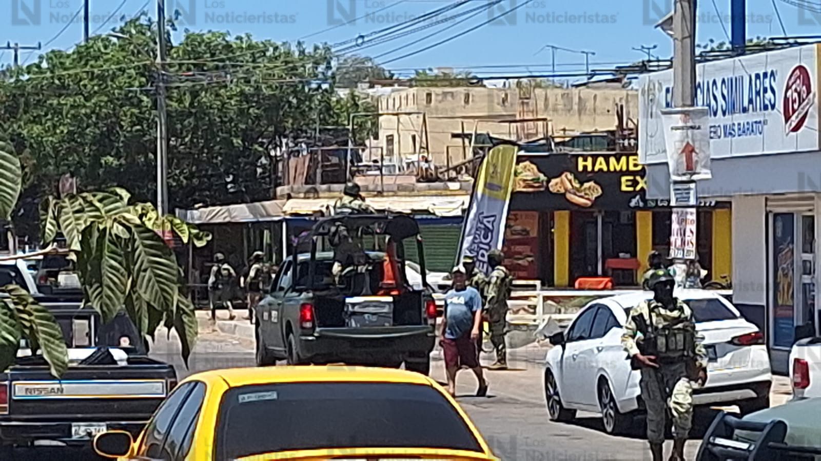 Elementos de la Defensa en frutería donde hubo un ataque a balazos