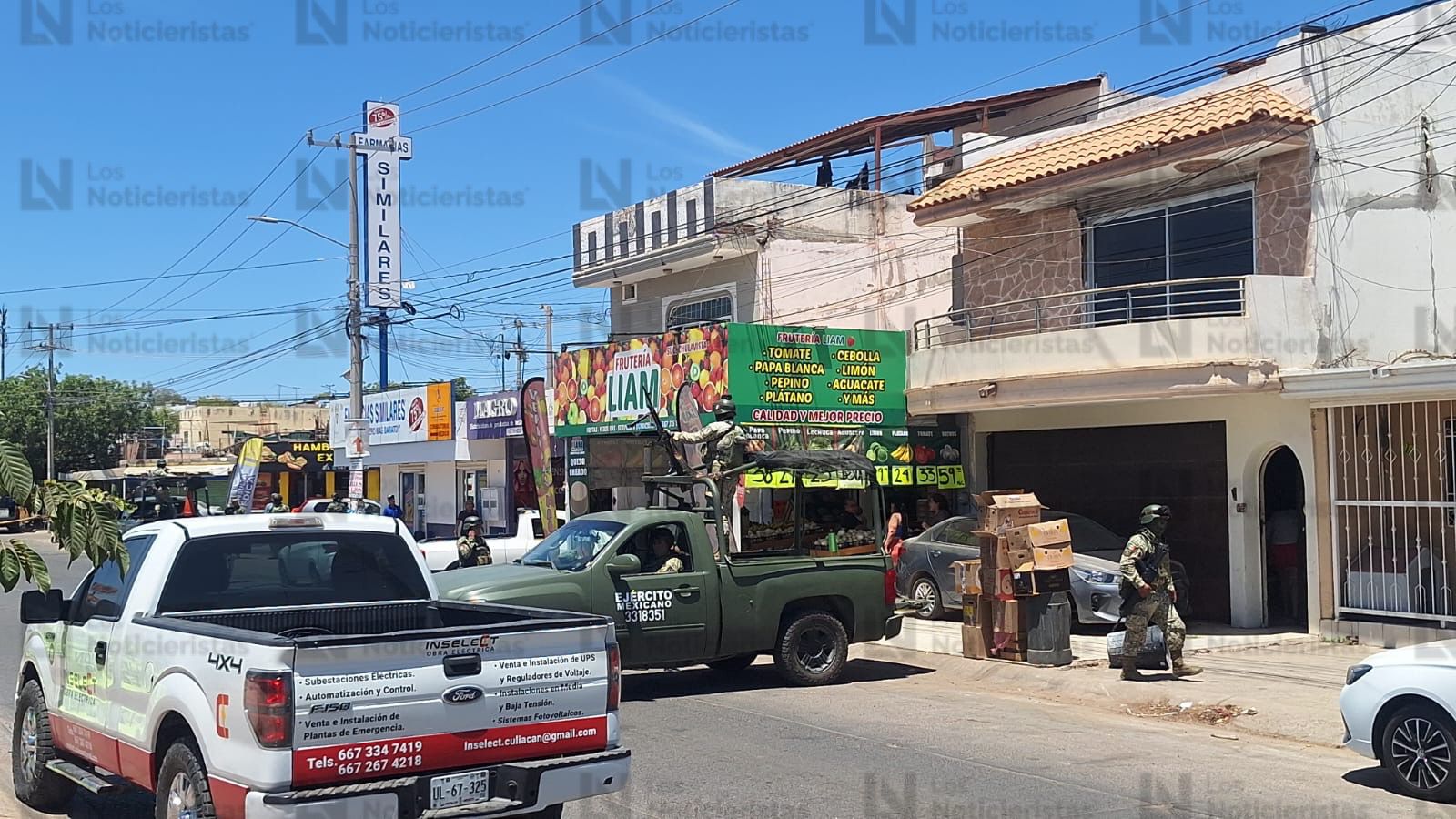 Elementos de la Defensa en frutería donde hubo un ataque a balazos