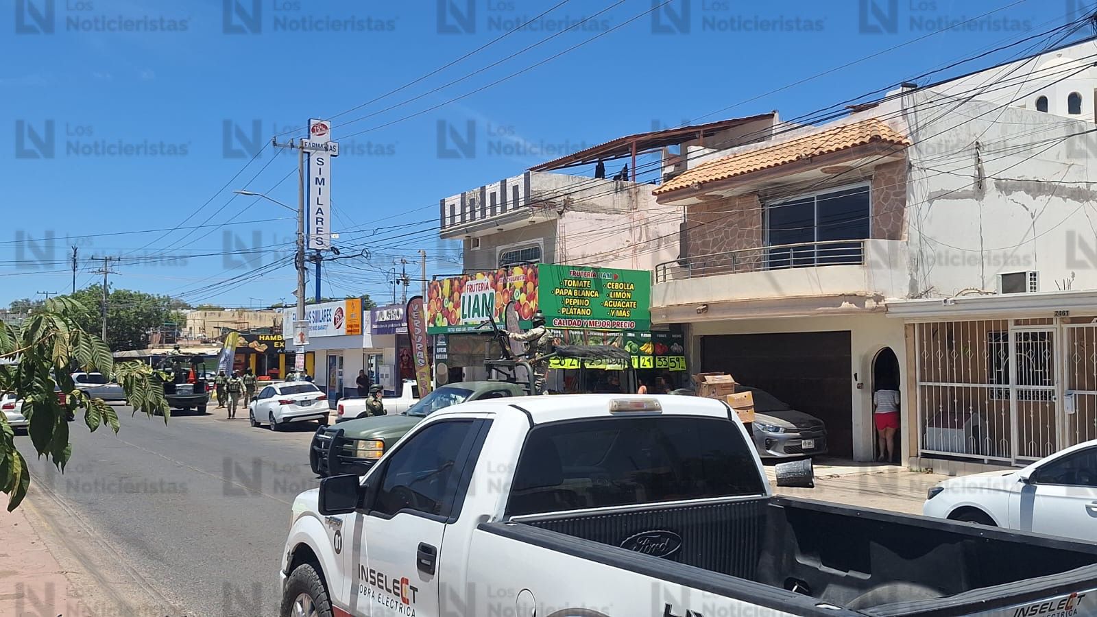Elementos de la Defensa en frutería donde hubo un ataque a balazos