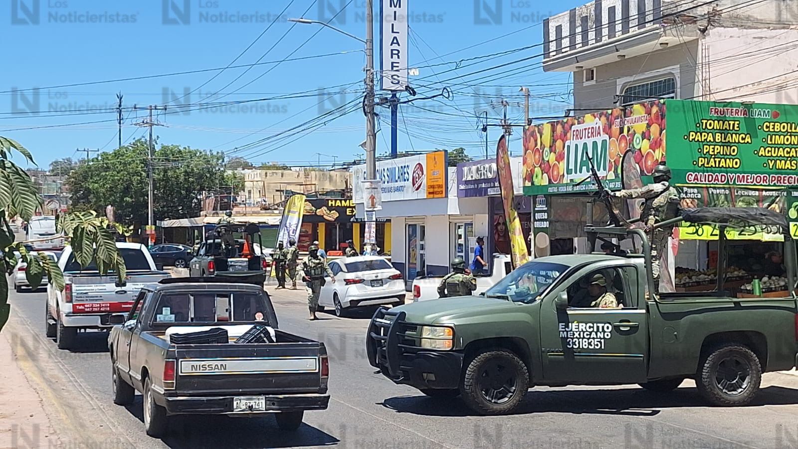Elementos de la Defensa en frutería donde hubo un ataque a balazos