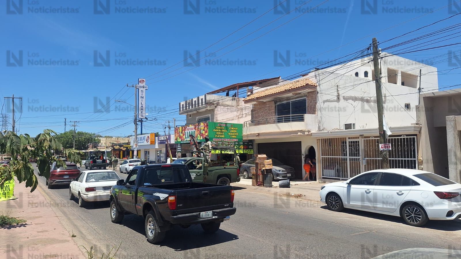 Elementos de la Defensa en frutería donde hubo un ataque a balazos
