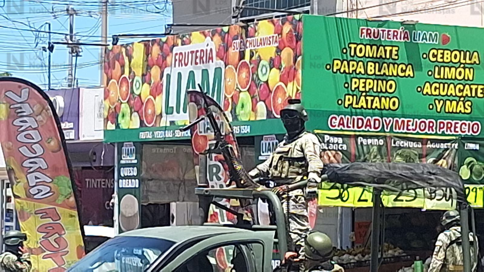Elementos de la Defensa en frutería donde hubo un ataque a balazos
