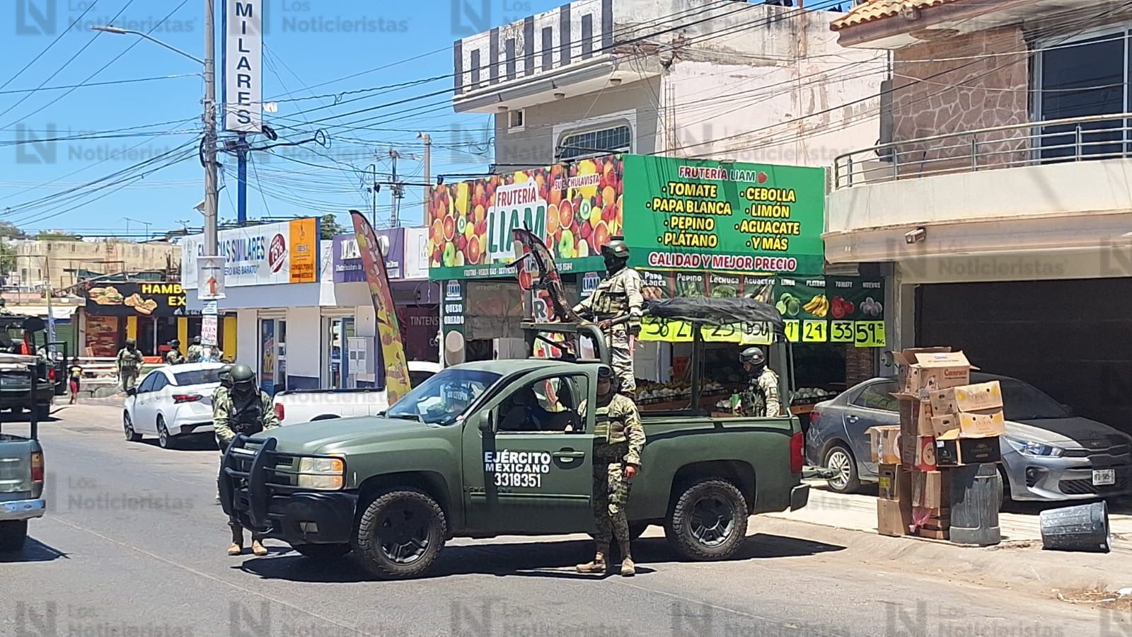 Elementos de la Defensa en frutería donde hubo un ataque a balazos