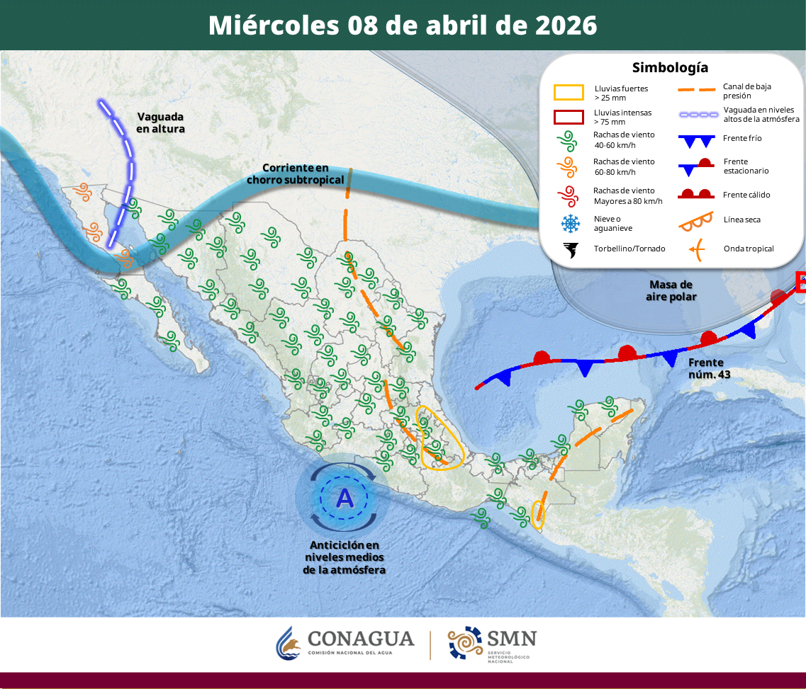 el clima en mexico este 06 de abril