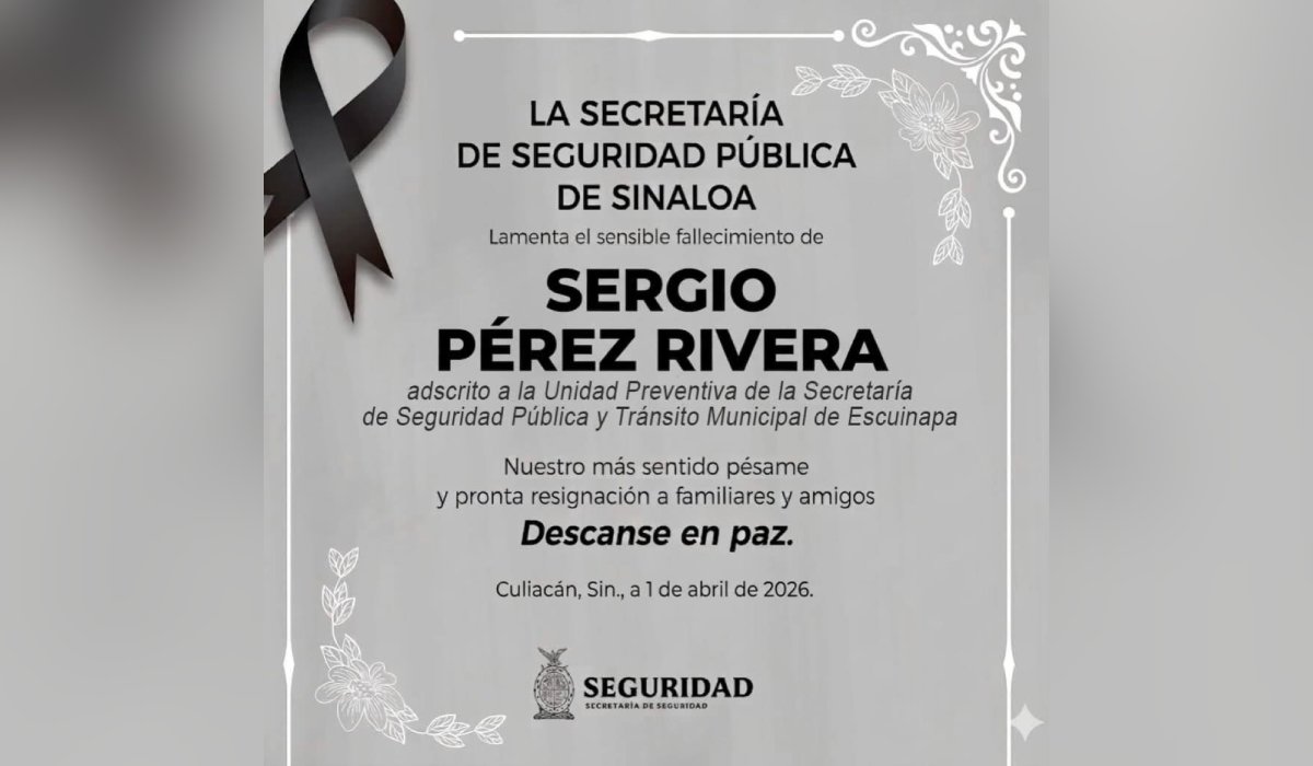 Sergio Pérez Rivera, policía municipal de Escuinapa asesinado
