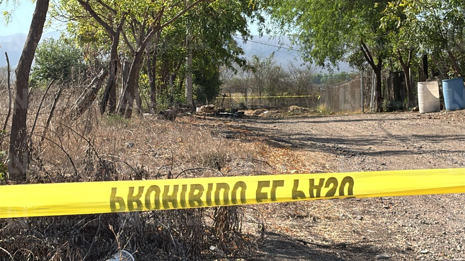 Escena resguardada por militares en la Limita de Itaje en Culiacán