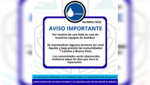 falla en bombeo deja sin agua a dos comunidades de salvador alvarado aviso
