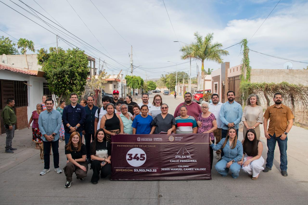 Gámez Mendívil entrega calles pavimentadas en Culiacán, Sinaloa