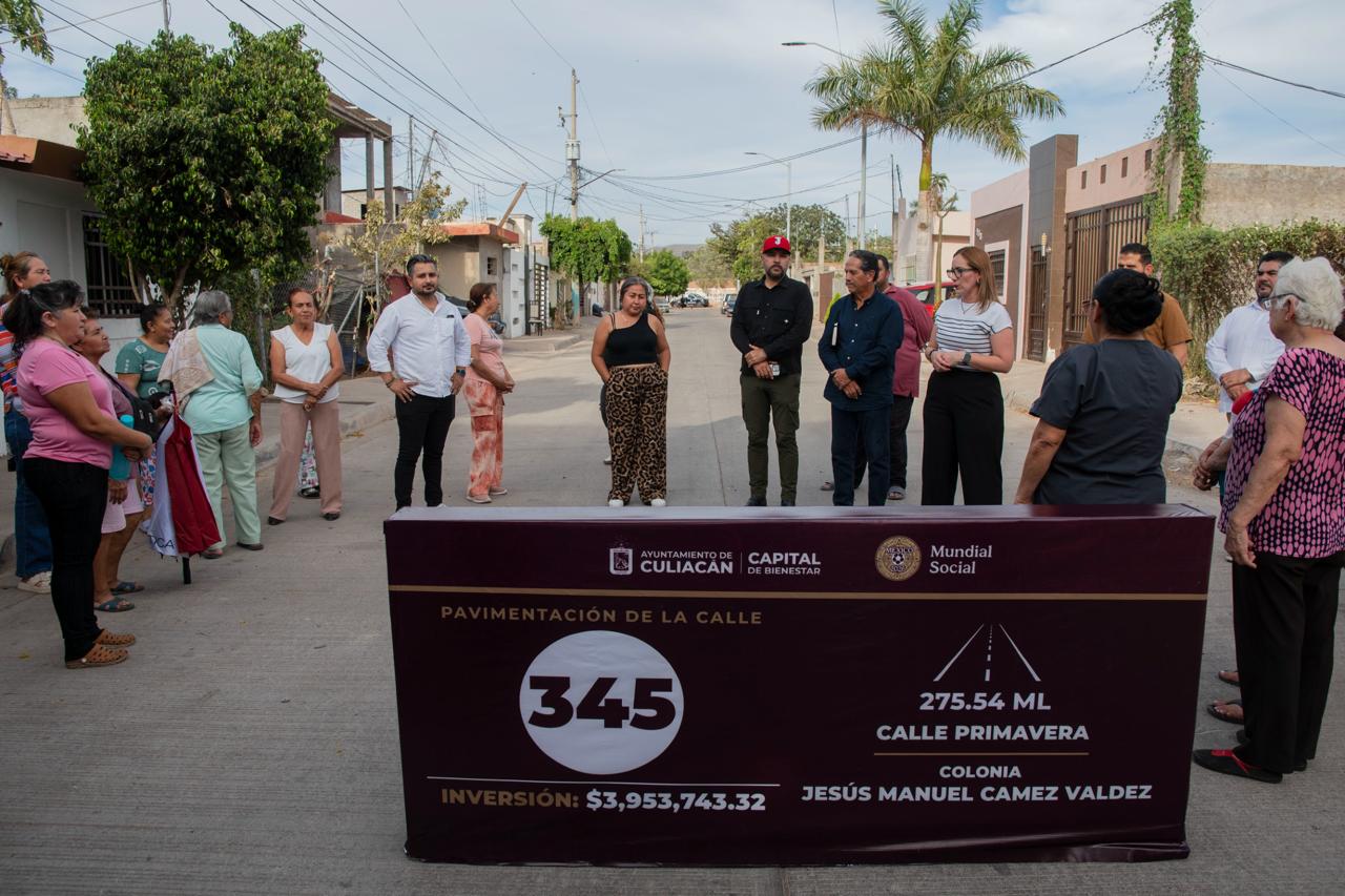 Gámez Mendívil entrega calles pavimentadas en Culiacán, Sinaloa