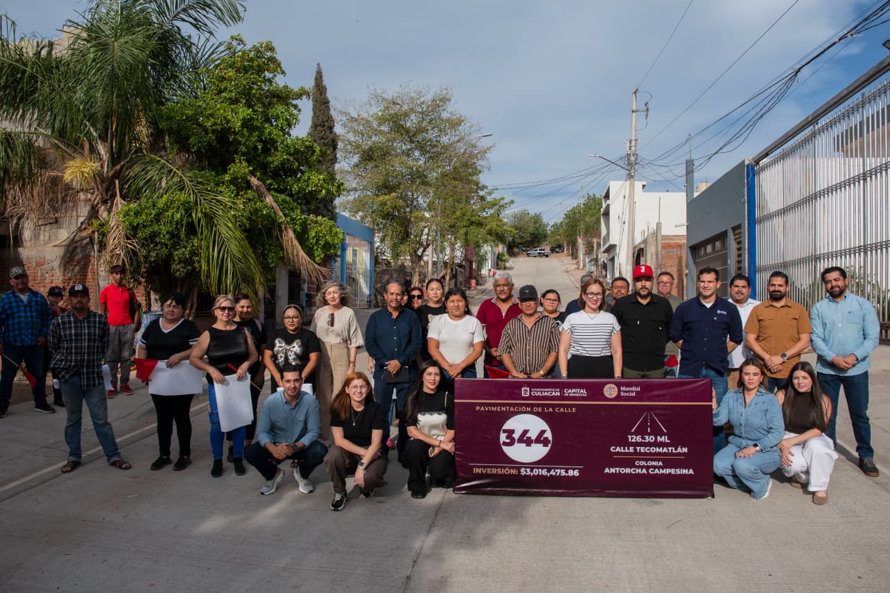 Gámez Mendívil entrega calles pavimentadas en Culiacán, Sinaloa