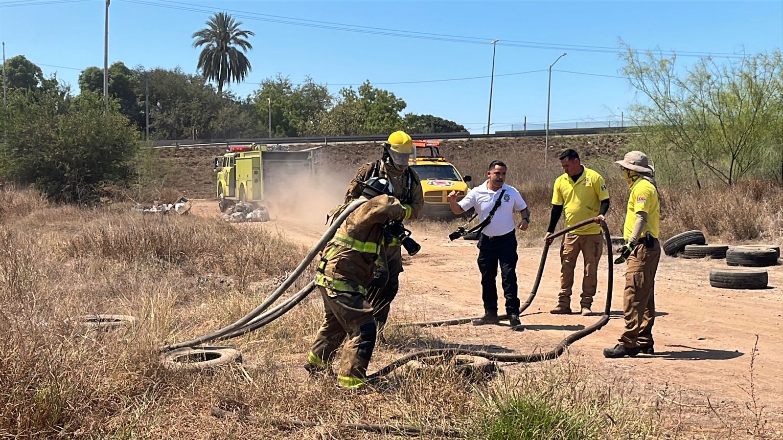 Incendio de maleza en Guasave
