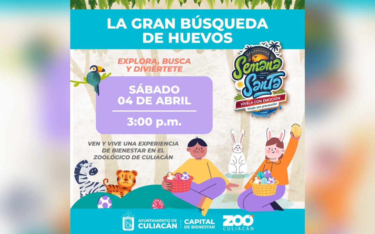 Itinerario de actividades del Zoológico de Culiacán para vacaciones de Semana Santa