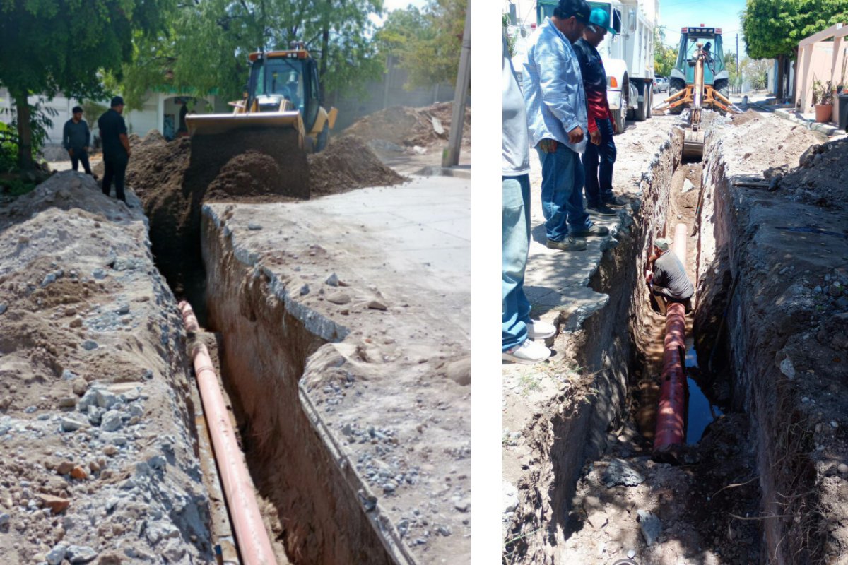 Japac realiza sustitución de tubería de alcantarillado sanitario en la colonia Rubén Jaramillo de Culiacán