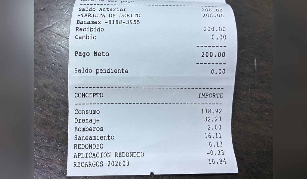Recibo de pago de Japama