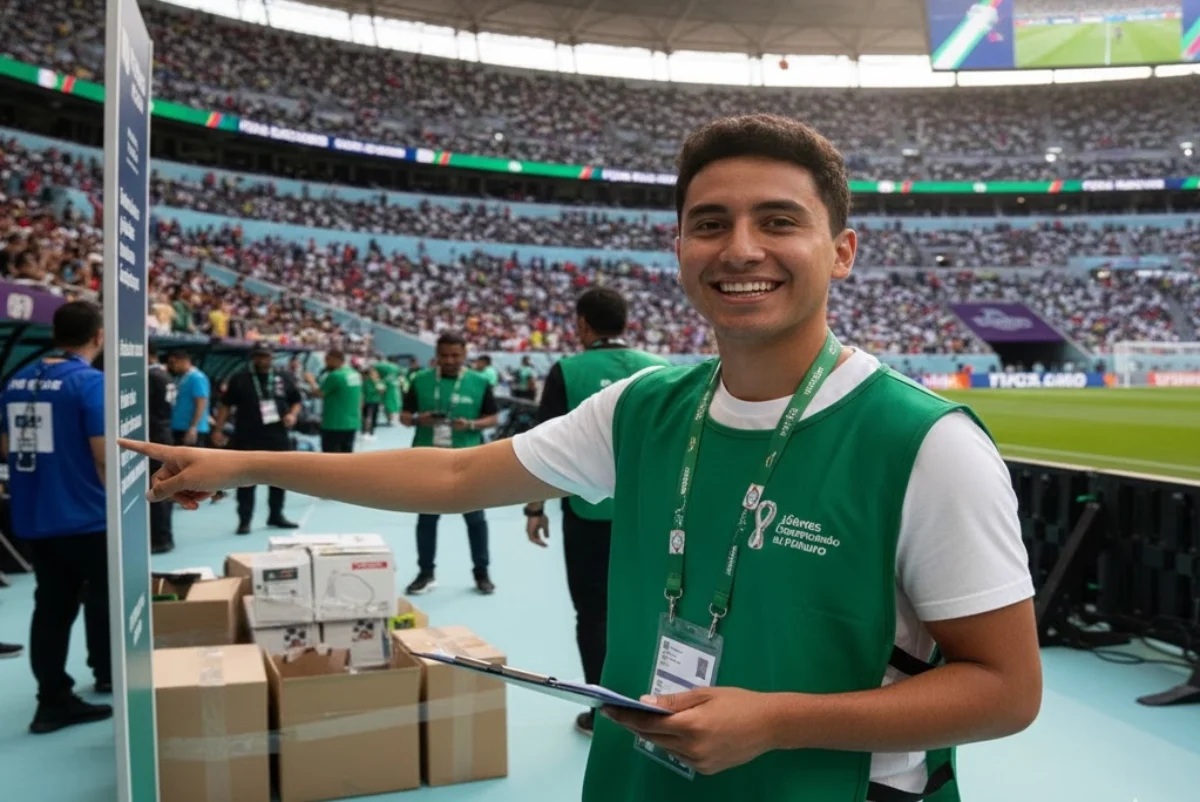 Jóvenes Embajadores del Mundial; joven en estadio