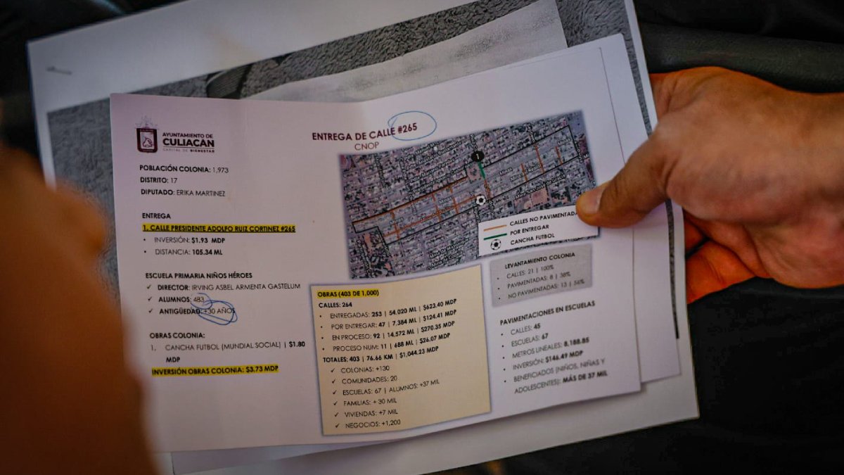 juan de dios gamez mendivil entrega pavimentacion en culiacan papel