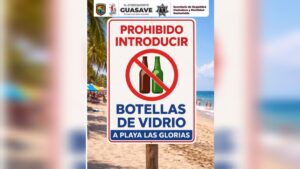 limpieza en playa las gloria en guasave letreros