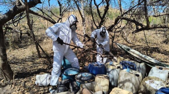 Desmantelan laboratorio clandestino para elaborar drogas sintéticas en Cosalá, Sinaloa