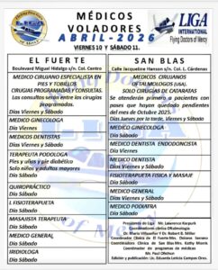 Fechas de médicos voladores