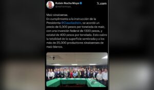 Mensaje en X de Rocha Moya