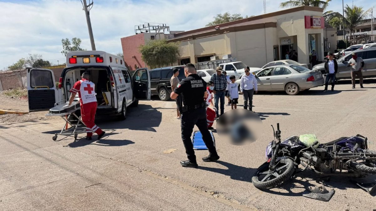 motociclista arrollado por automovilista en juan jose rios percance